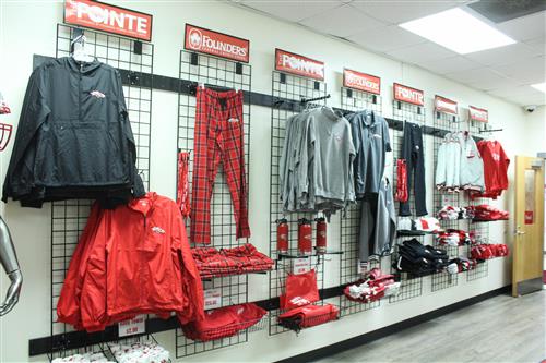 school store items on the wall 